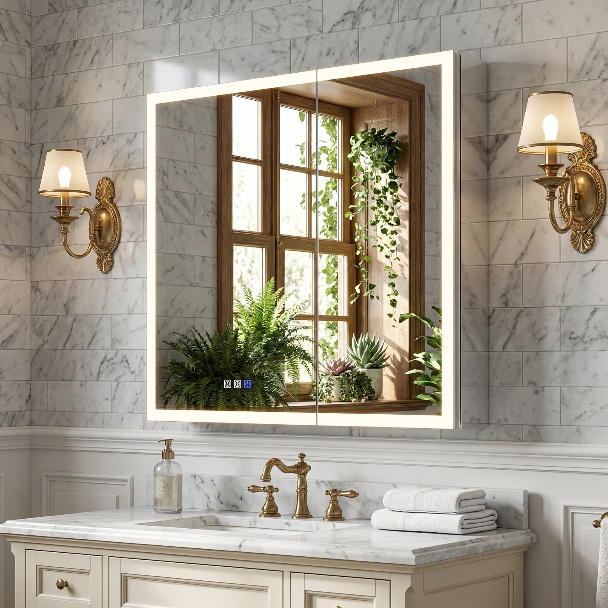 24x30 Medicine Cabinet with Lights Right Opening