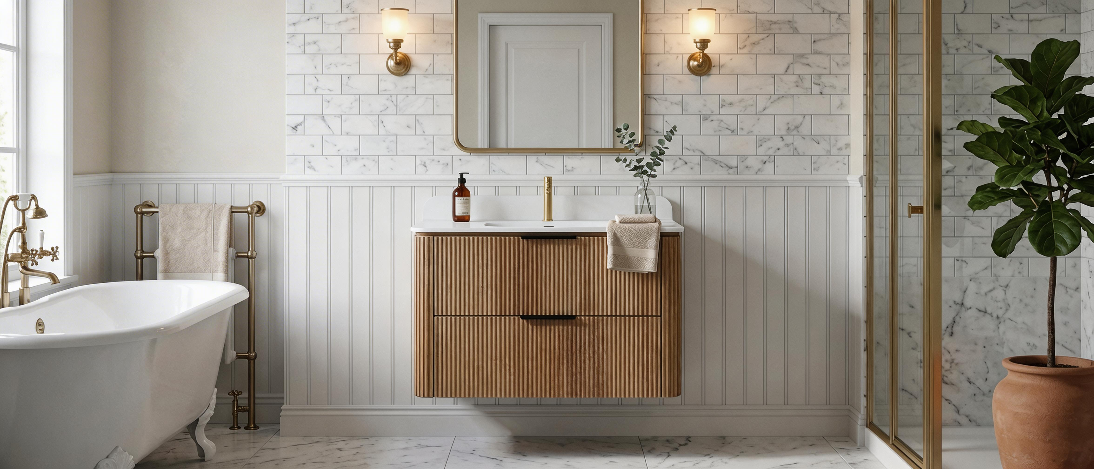 Mid-Century Modern Floating Bathroom Vanity with Sink