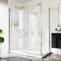 56-60"W x 34"D x 72"H Nickel Frameless Shower Enclosure