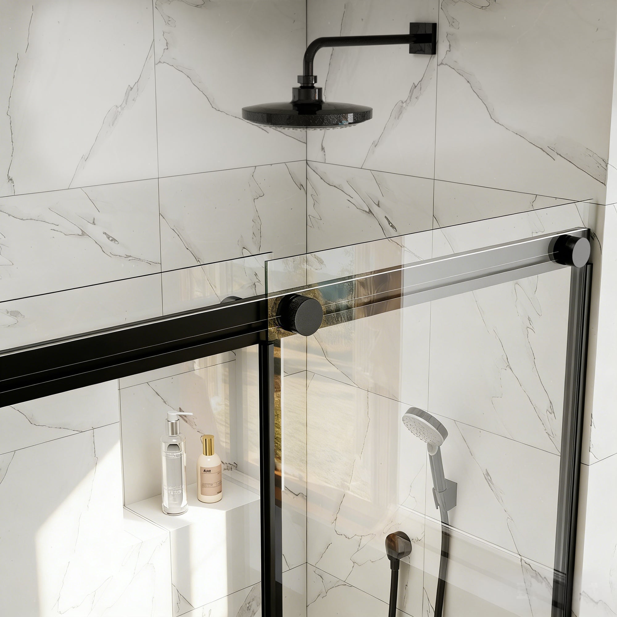 56-60"W x 76"H Glass Shower Doors for Walk in Shower