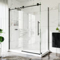 56-60"W x 32"D x 72"H Black Frameless Shower Enclosure