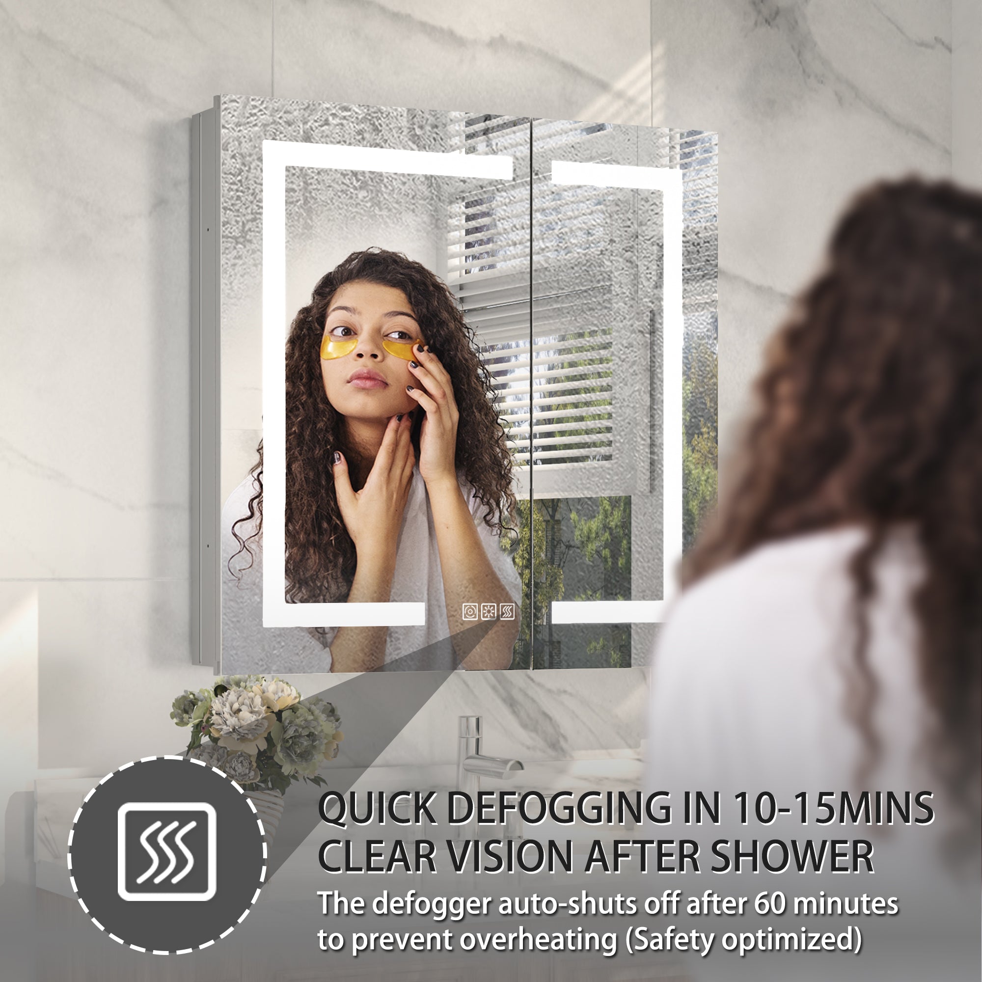 30x30 LED Medicine Mirror Cabinet with Mirror