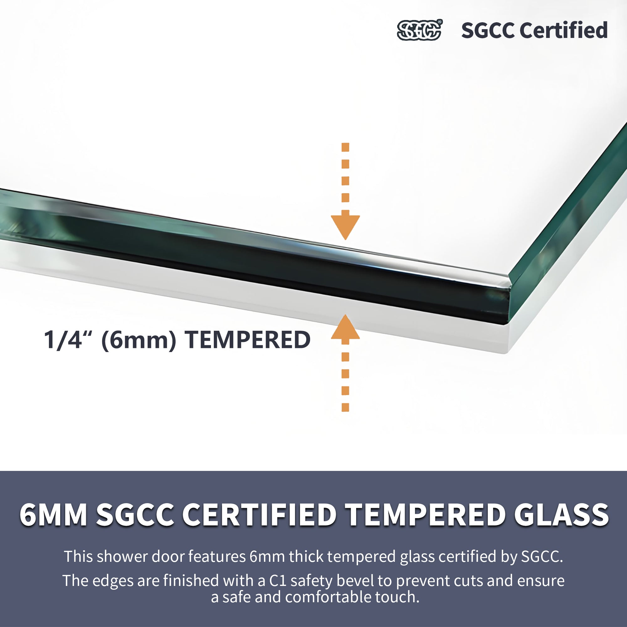 44-48"W x 70"H Trifold Sliding Shower Door