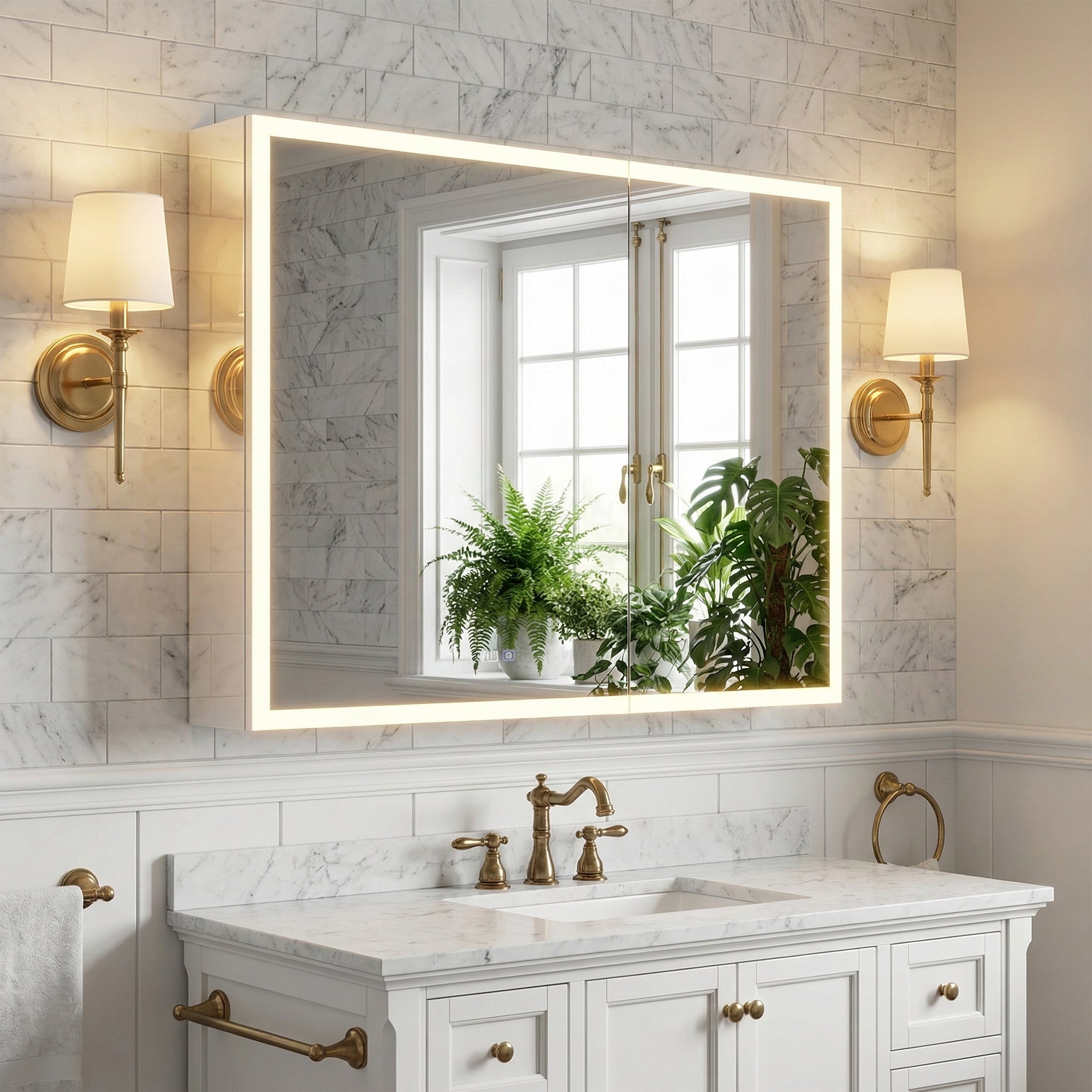 24x30 Medicine Cabinet with Lights Left Opening