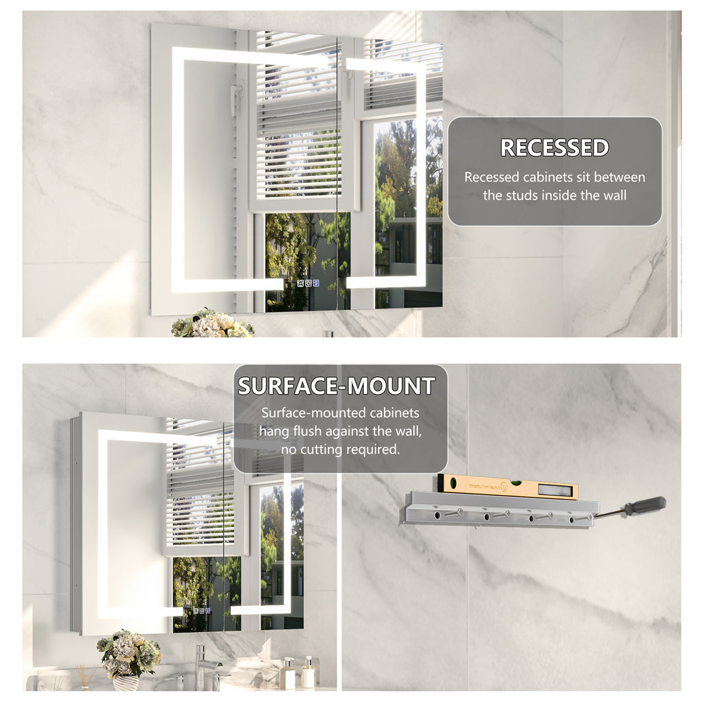 30x36 LED Medicine Mirror Cabinet with Mirror