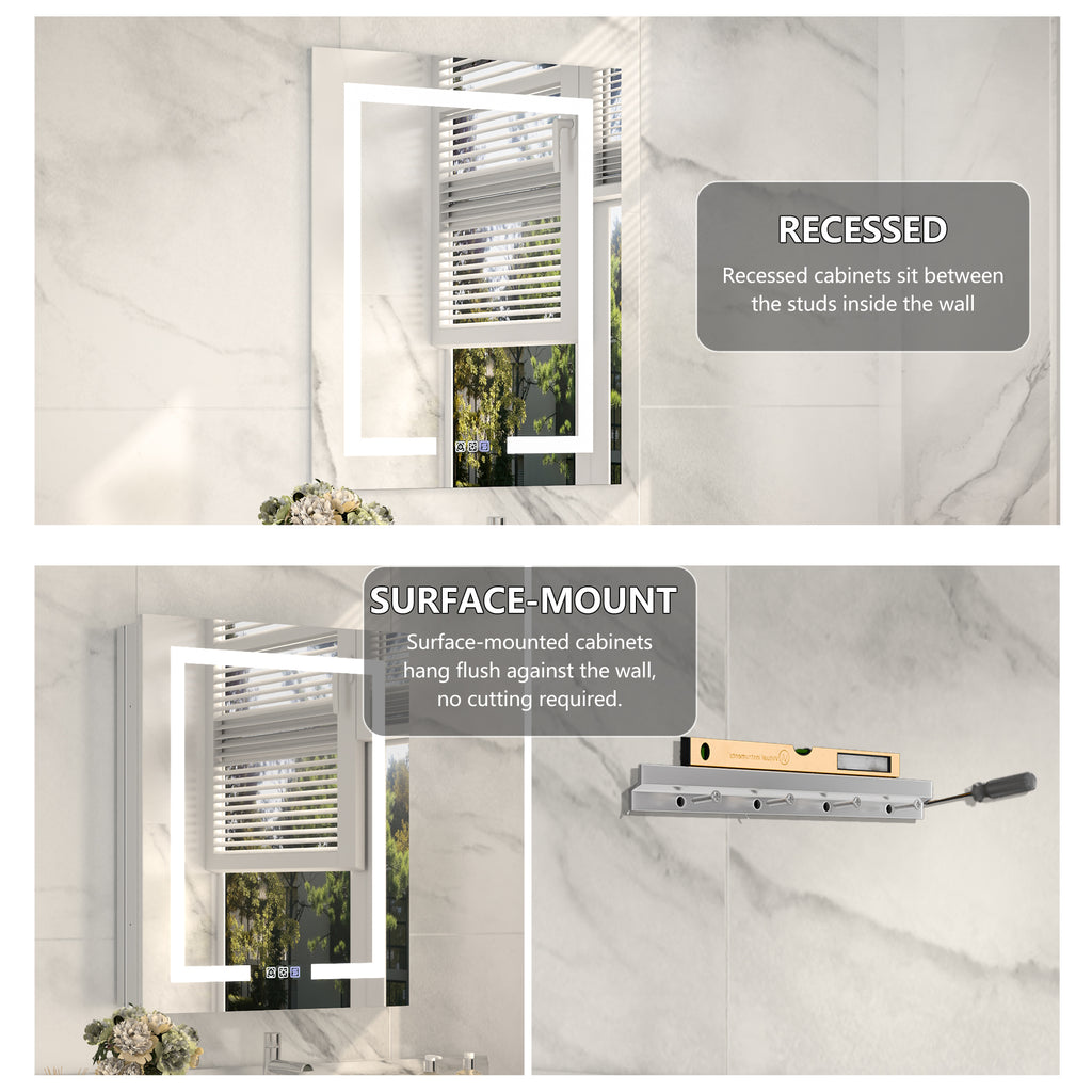 30x24 LED Medicine Mirror Cabinet with Mirror