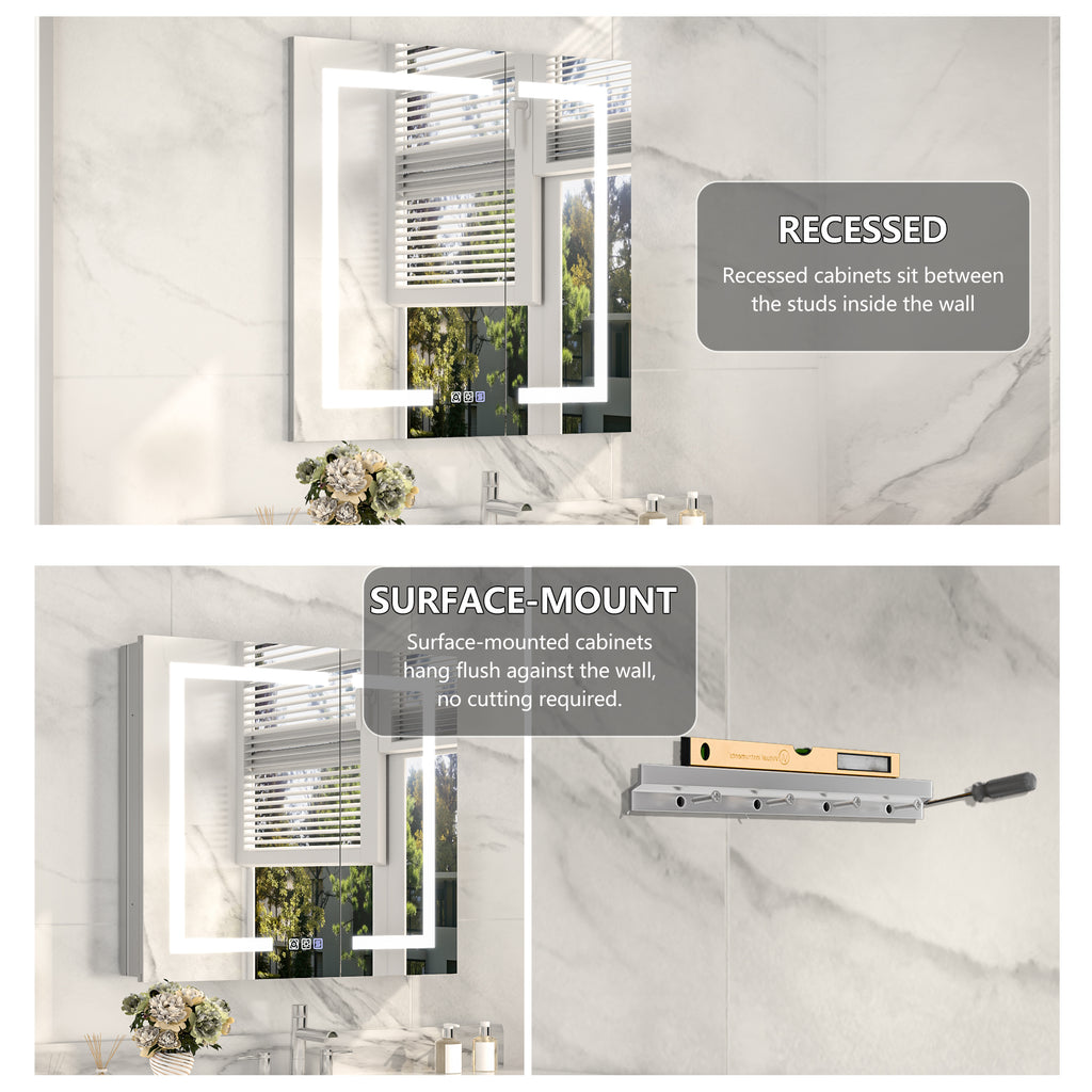 30x30 LED Medicine Mirror Cabinet with Mirror