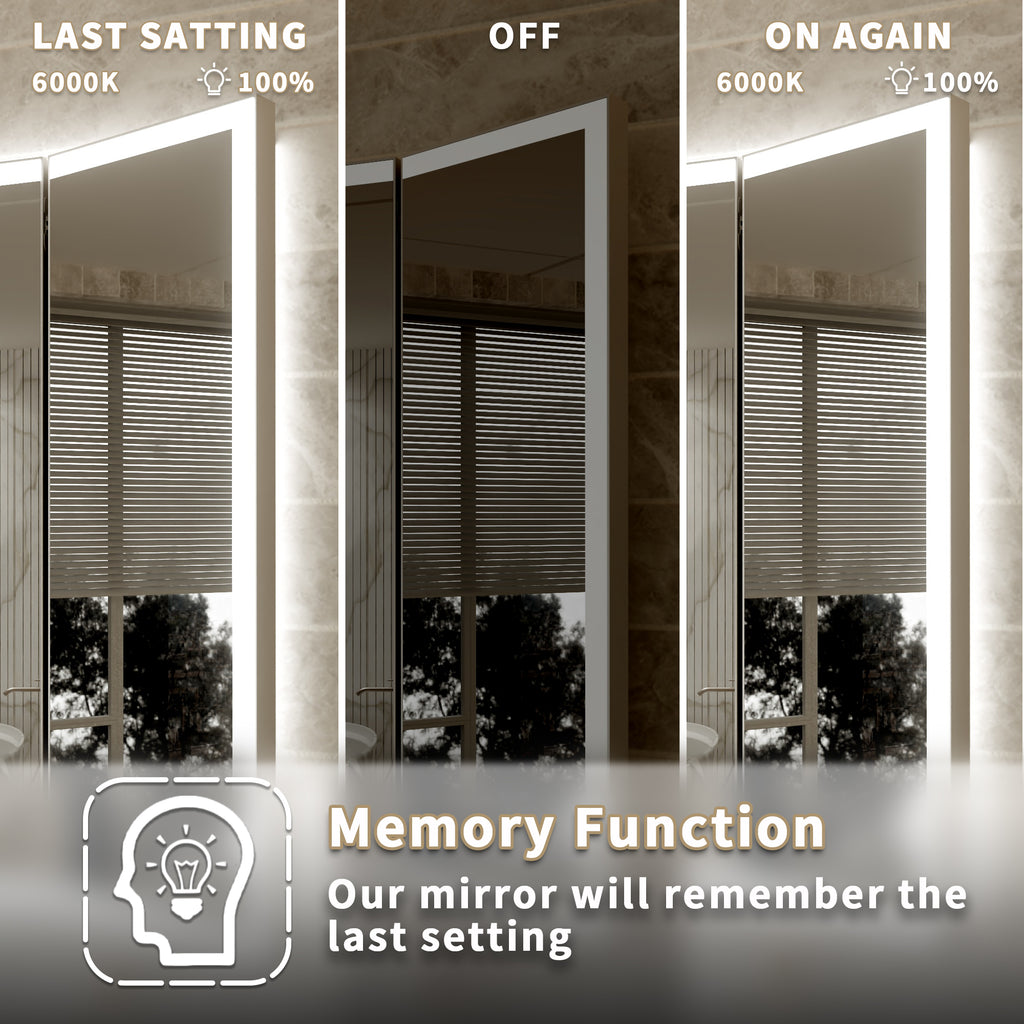 3-Panel Foldable Bathroom LED Mirror with Magnifier