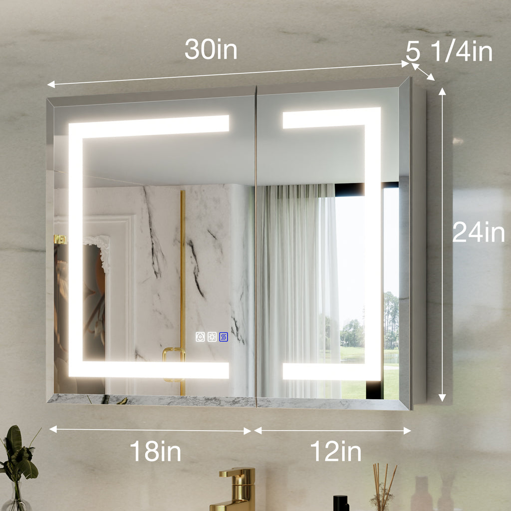 30"W x24"H Lighted Medicine Cabinet
