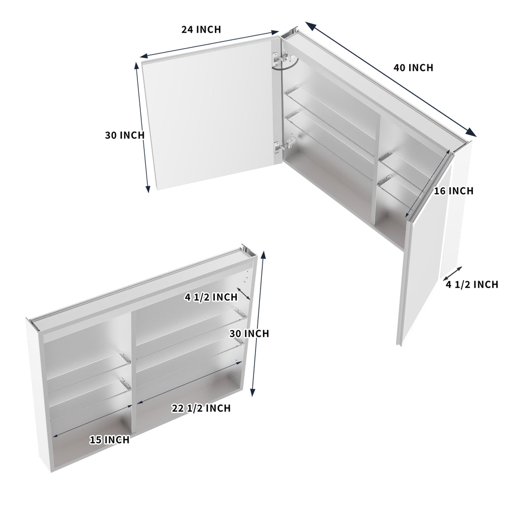 40x30 Medicine Cabinet with Lights