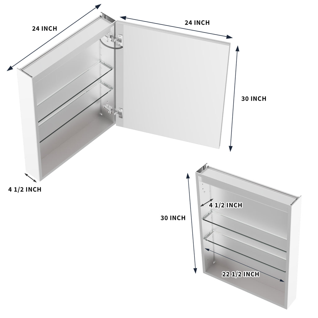 24x30 Medicine Cabinet with Lights Right Opening