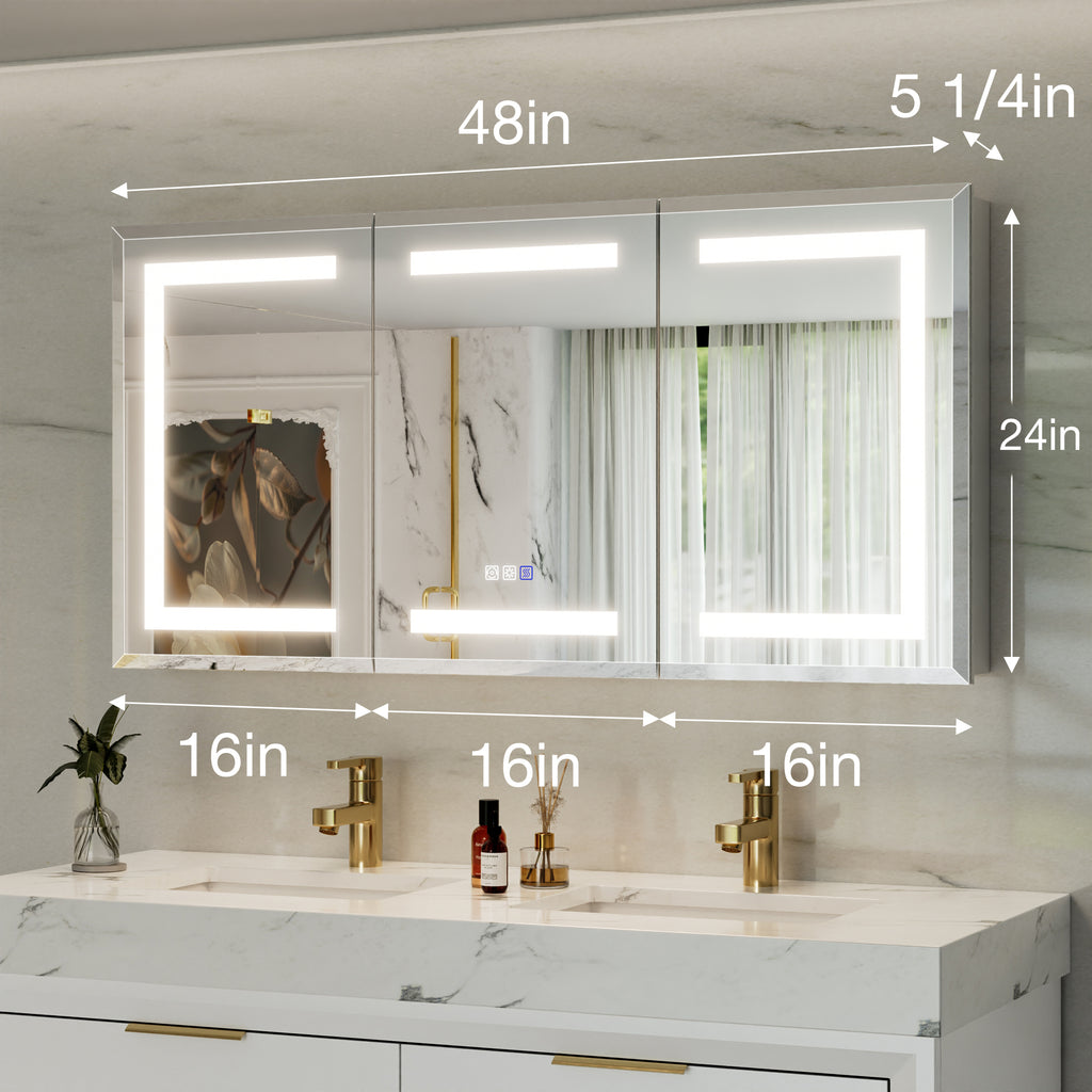 48"W x24"H Lighted Medicine Cabinet