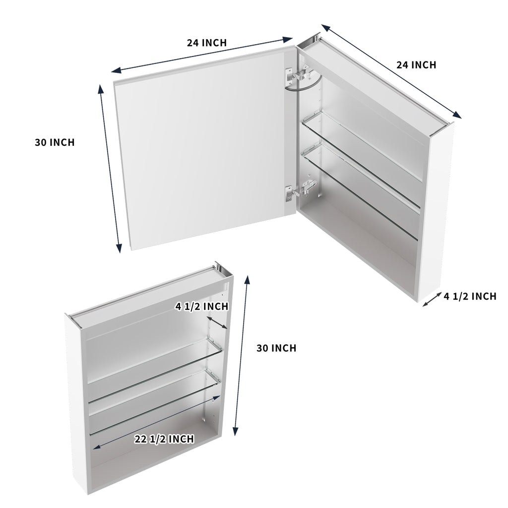 24x30 Medicine Cabinet with Lights Left Opening