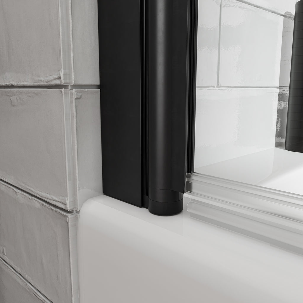 31-32" W x 55" H Frameless 180° Pivot Shower Door for Bathtub