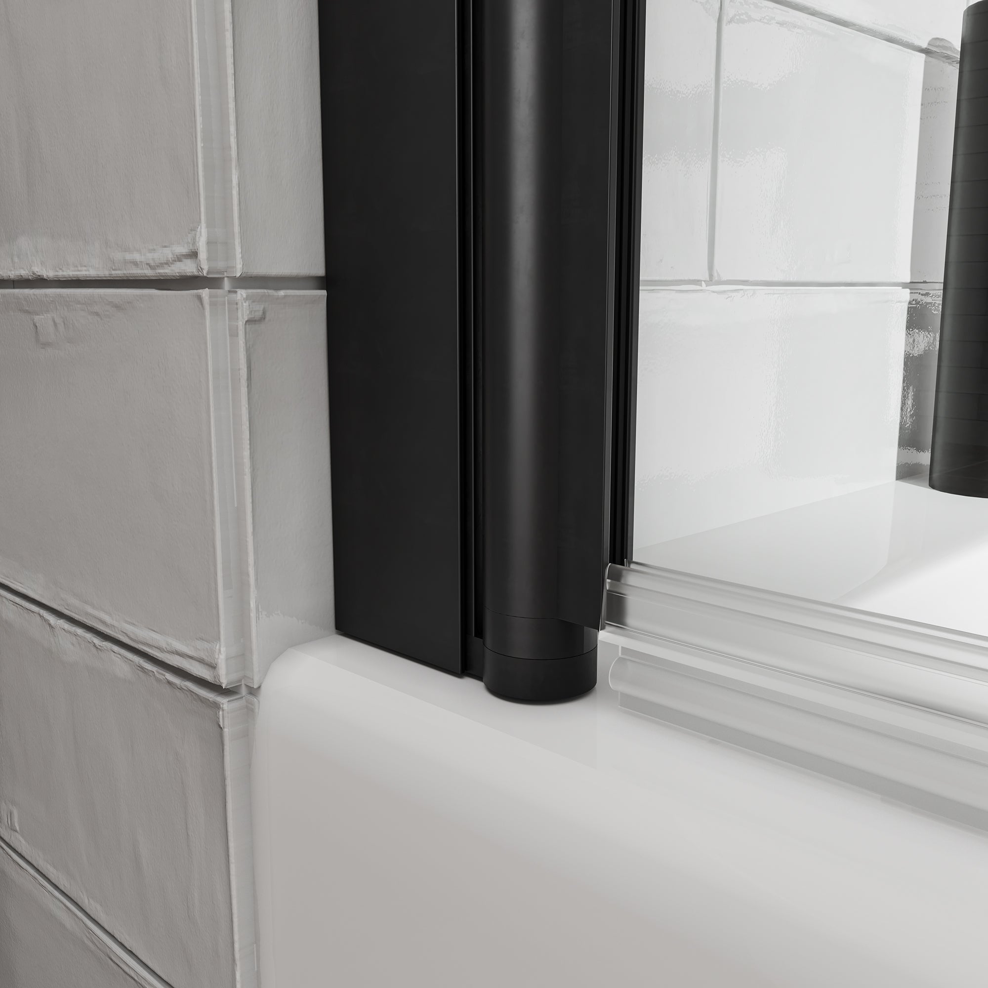 31-32" W x 55" H Frameless 180° Pivot Shower Door for Bathtub