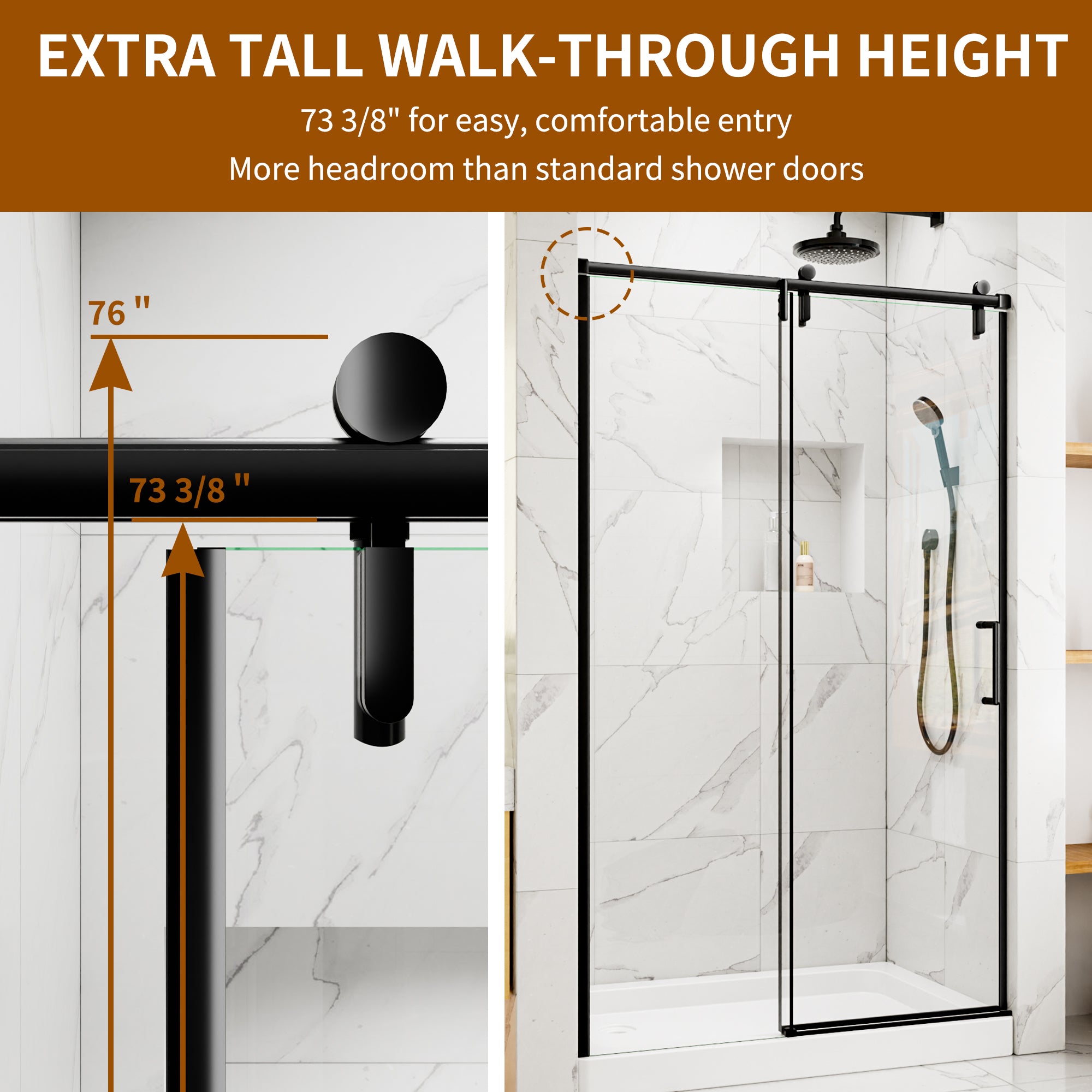 Semi-Frameless Sliding Shower Door