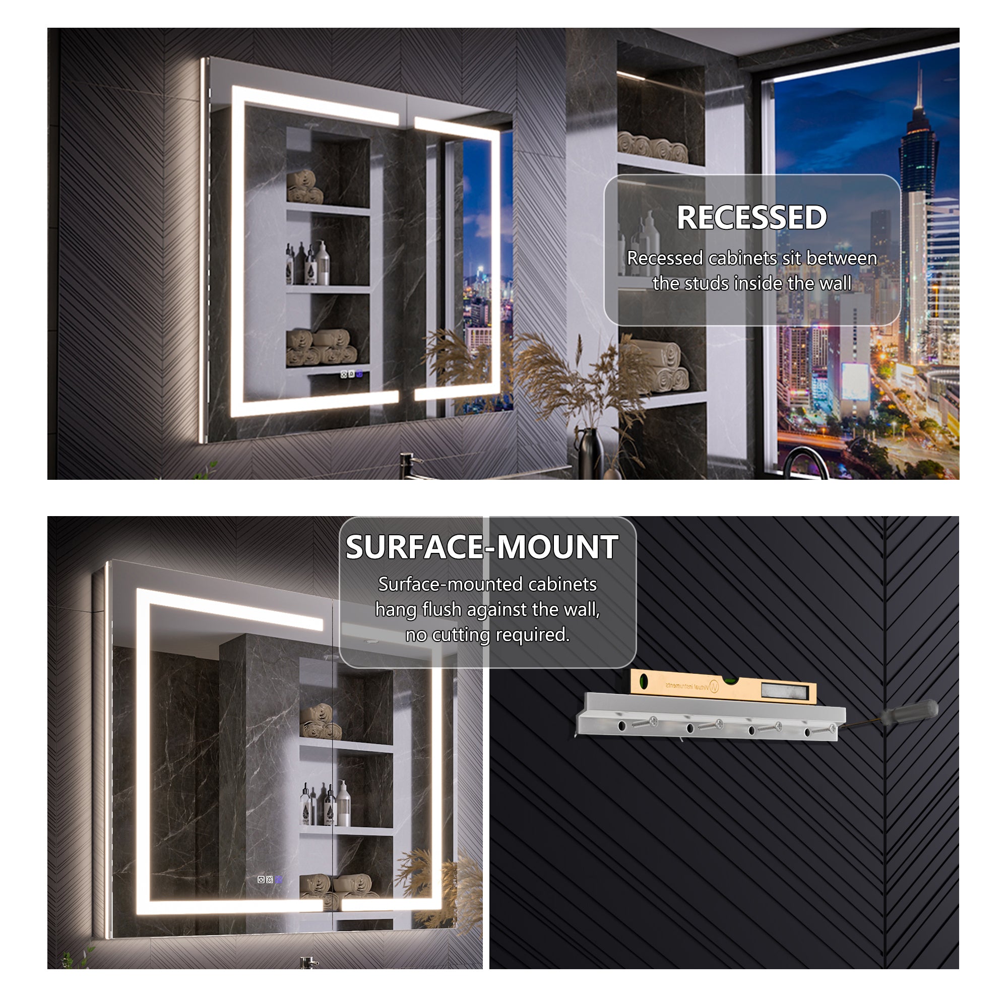 42x36 Lighted Medicine Cabinet with Mirror