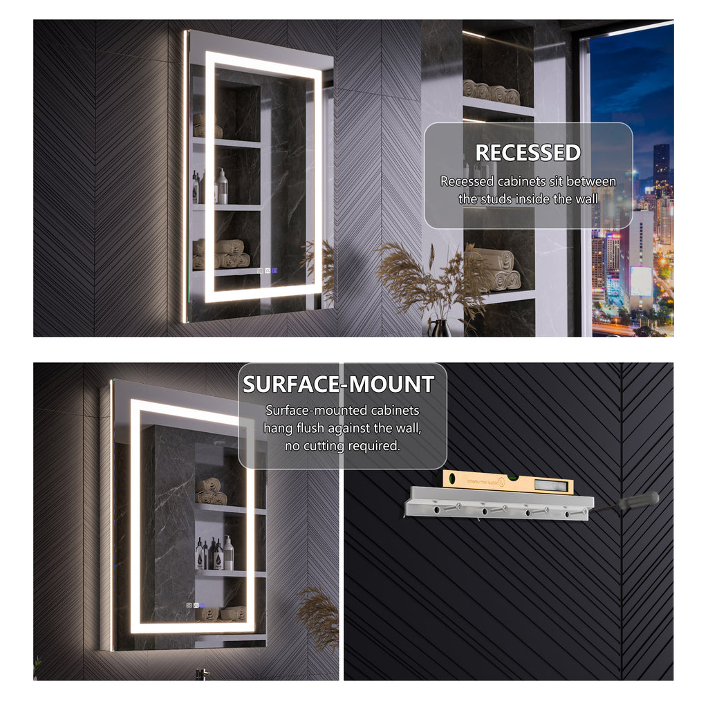 24x36 LED Medicine Cabinet Left Opening