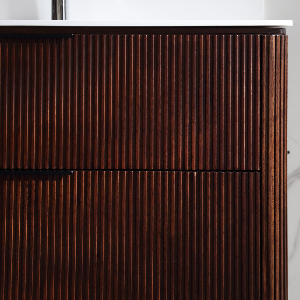 48-Inch Walnut Floating Bathroom Vanity with Sink