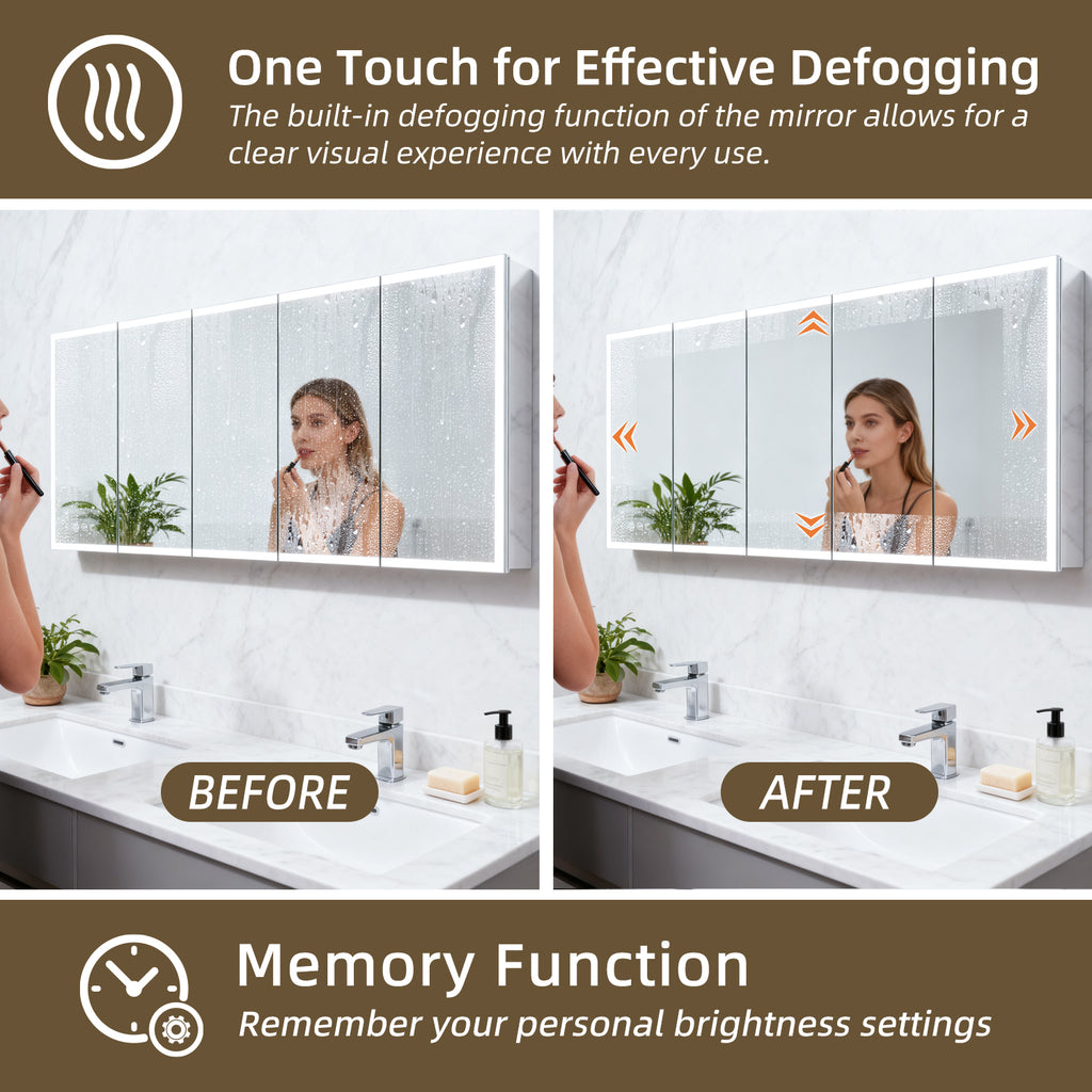 84x36 LED Medicine Cabinet with Mirror