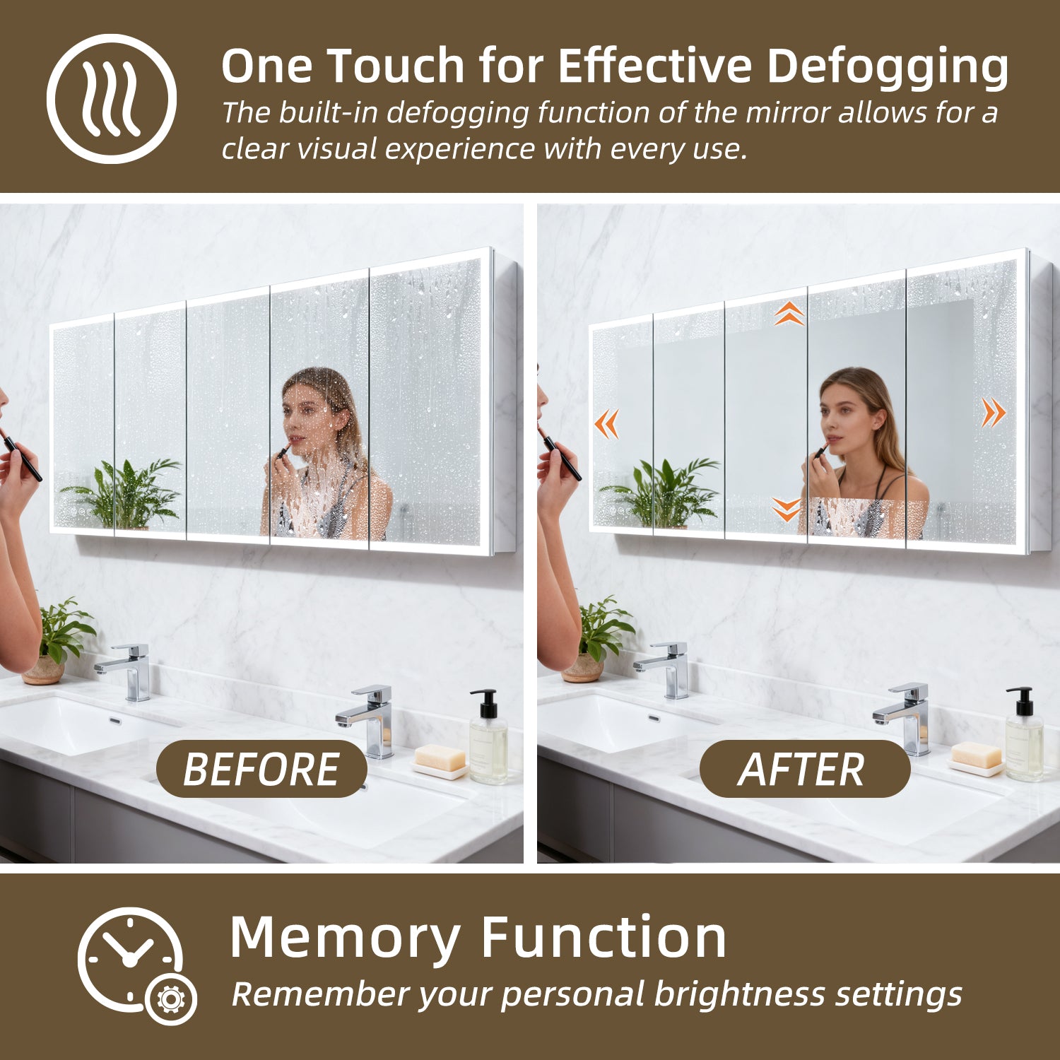 84x36 LED Medicine Cabinet with Mirror