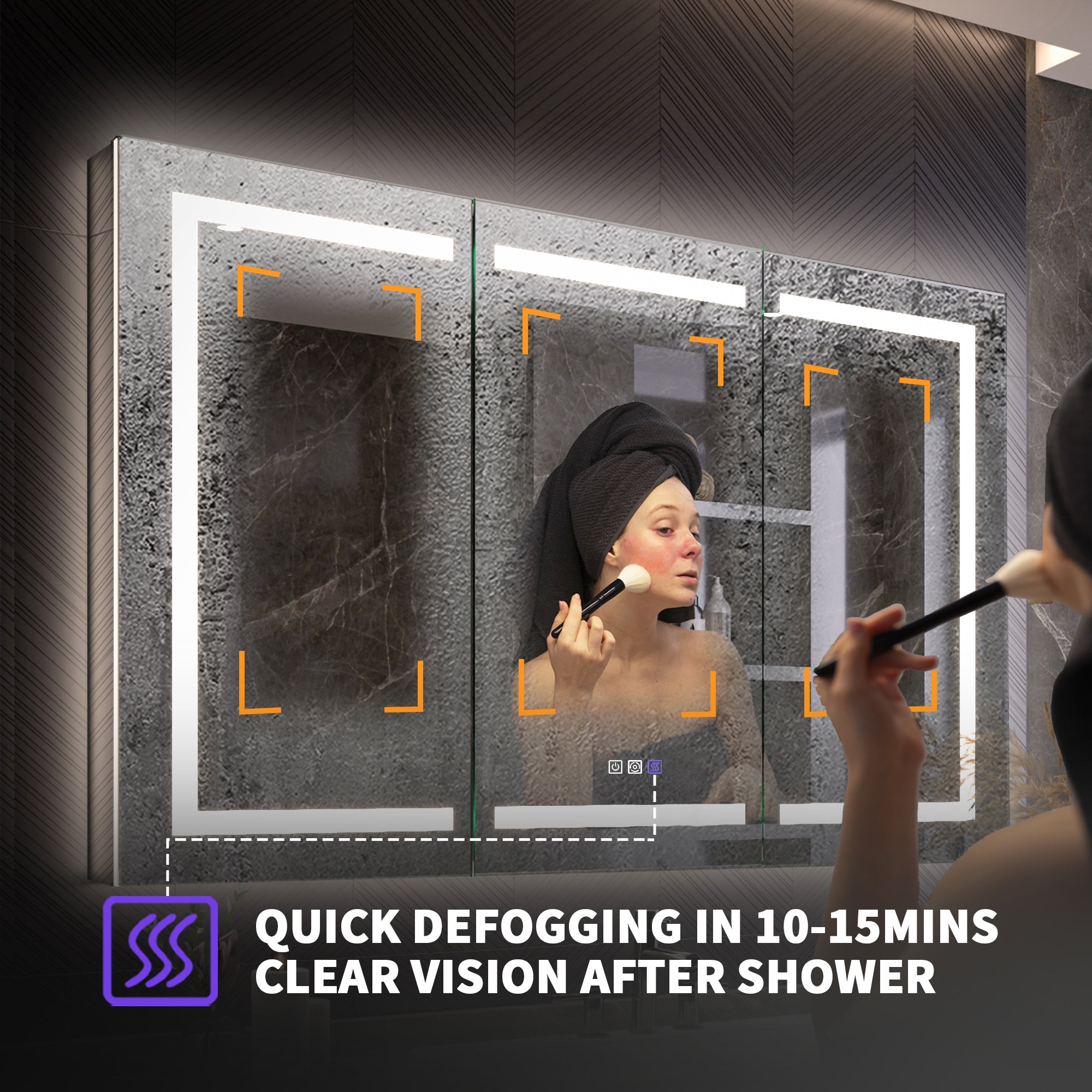 54x36 Lighted Medicine Cabinet with Mirror