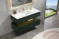 48 Inches Green Floating Bathroom Vanity with One Sink, Wall Mounted Double Layer