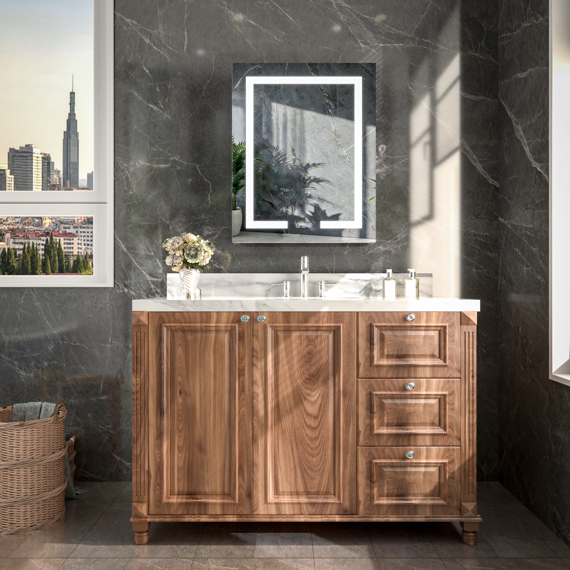 30x24 LED Medicine Mirror Cabinet with Mirror