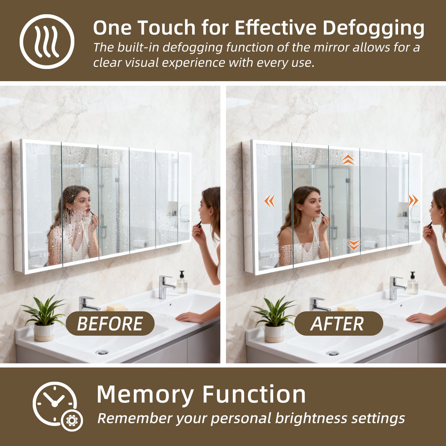 96x40 LED Medicine Cabinet with Mirror