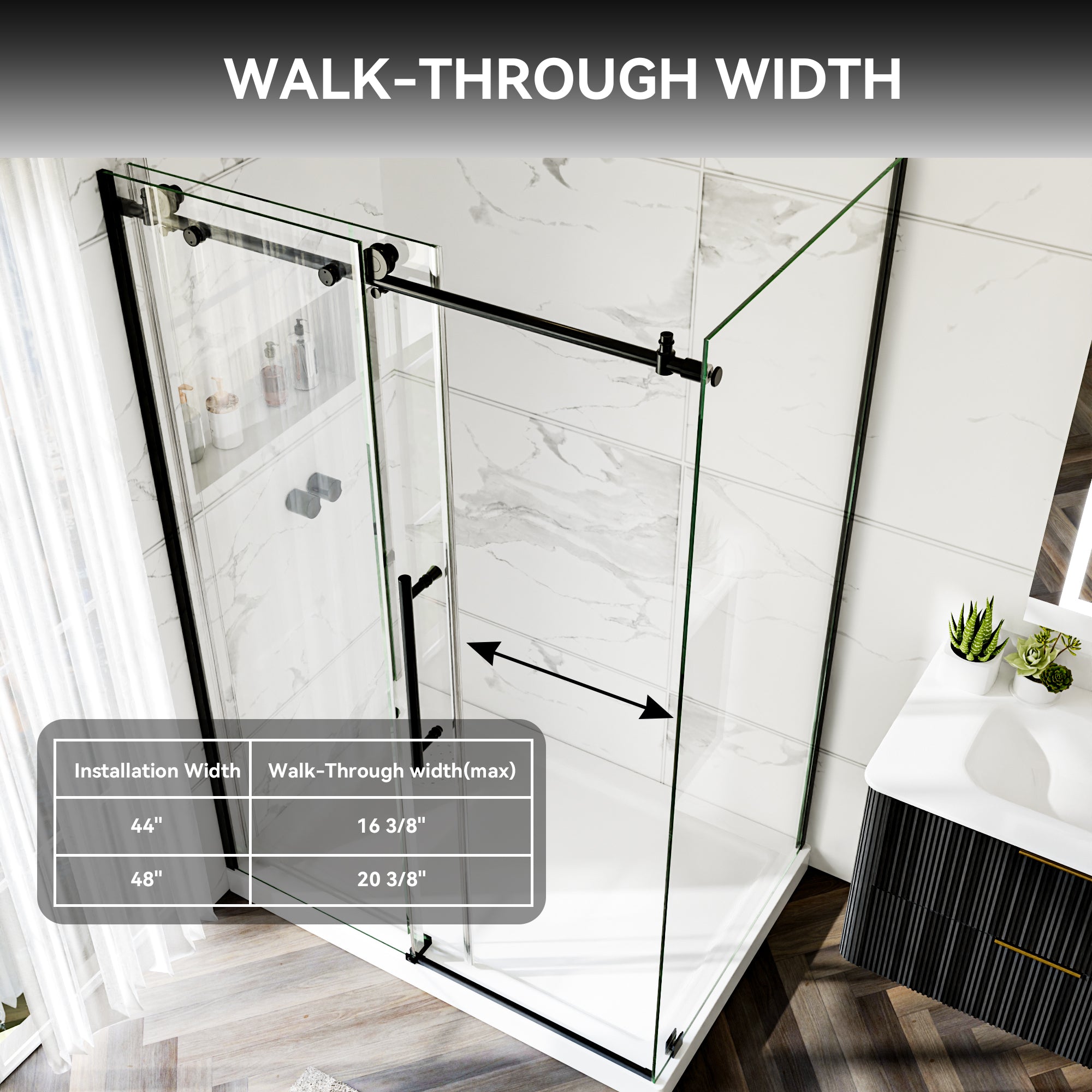 72"H Frameless Shower Enclosure