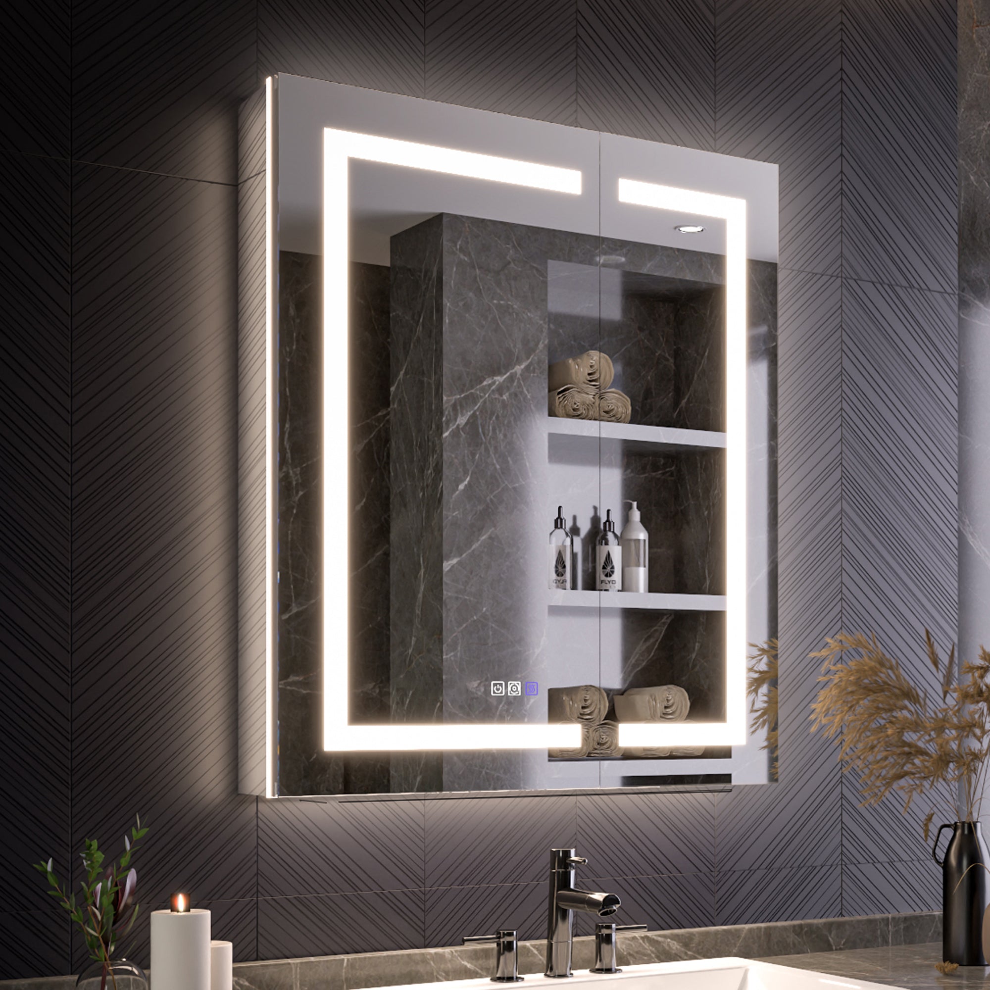 30x36 Lighted Medicine Cabinet with Mirror