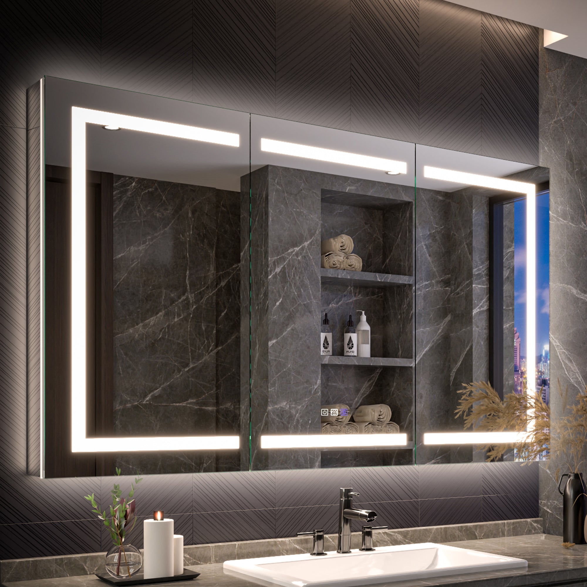 LED Smart Medicine Cabinet with Mirror
