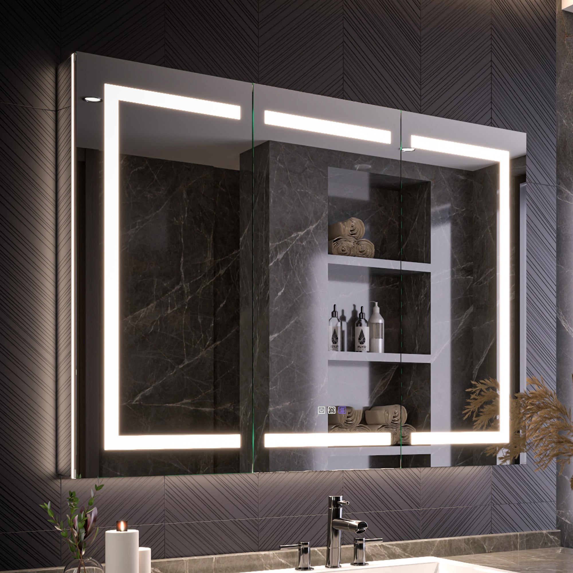 LED Smart Medicine Cabinet with Mirror