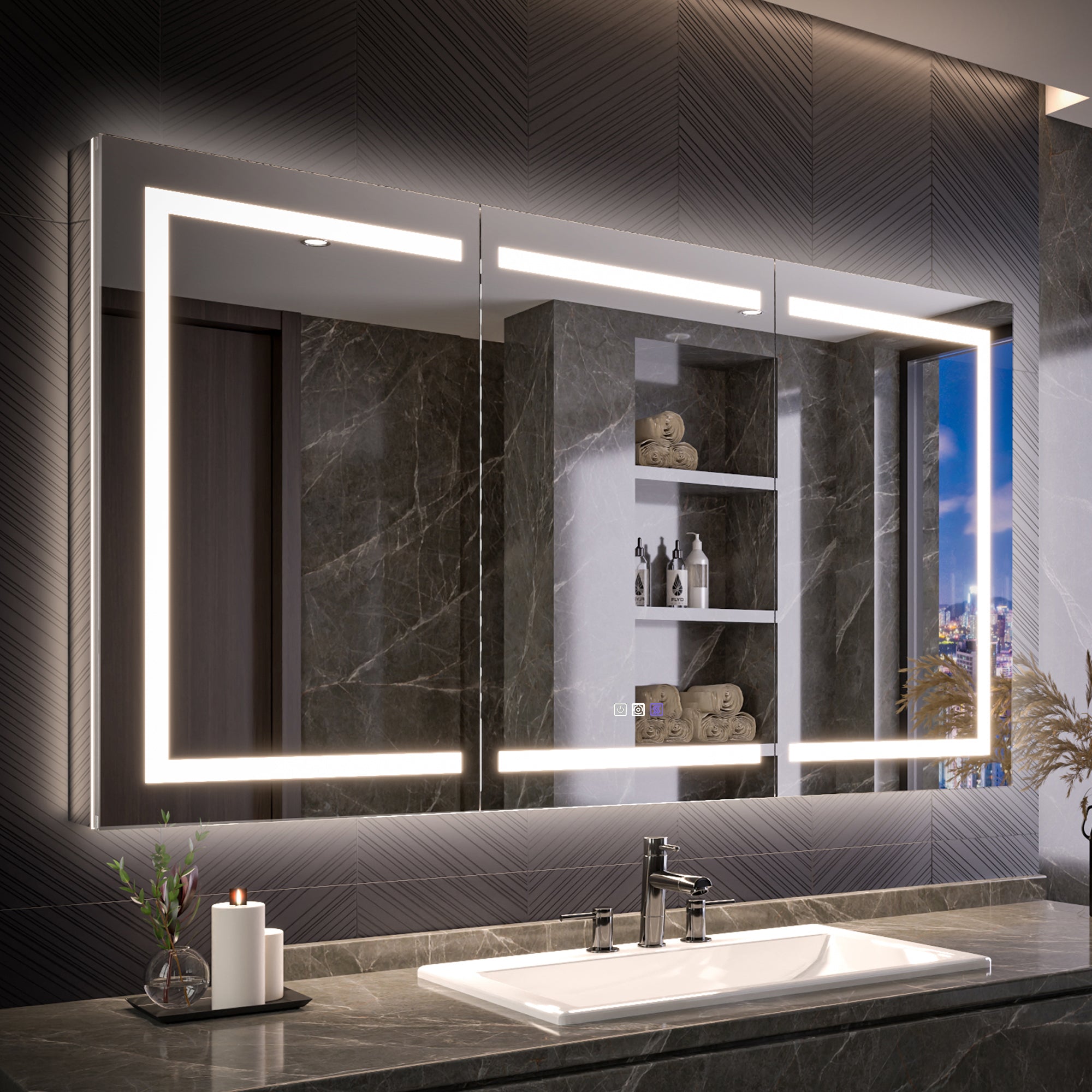 LED Smart Medicine Cabinet with Mirror