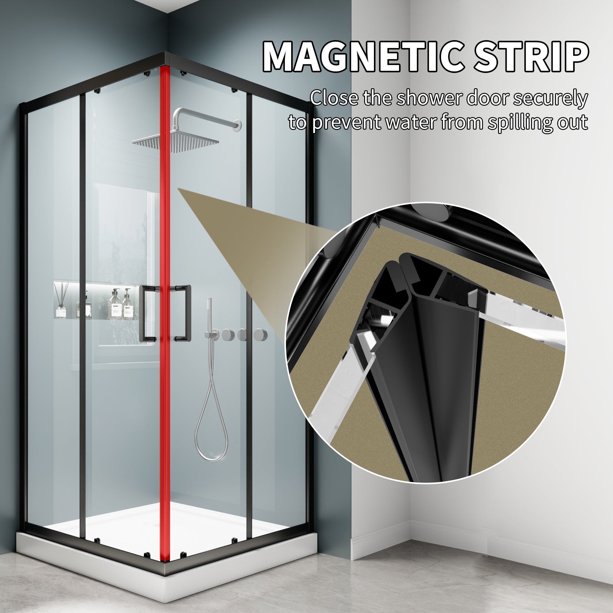 36"W x 36"D x 71"H Coner Shower Enclosure with Frame