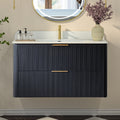 36-Inch Black Floating Bathroom Vanity with Sink
