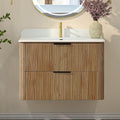 Mid-Century Modern Floating Bathroom Vanity with Sink