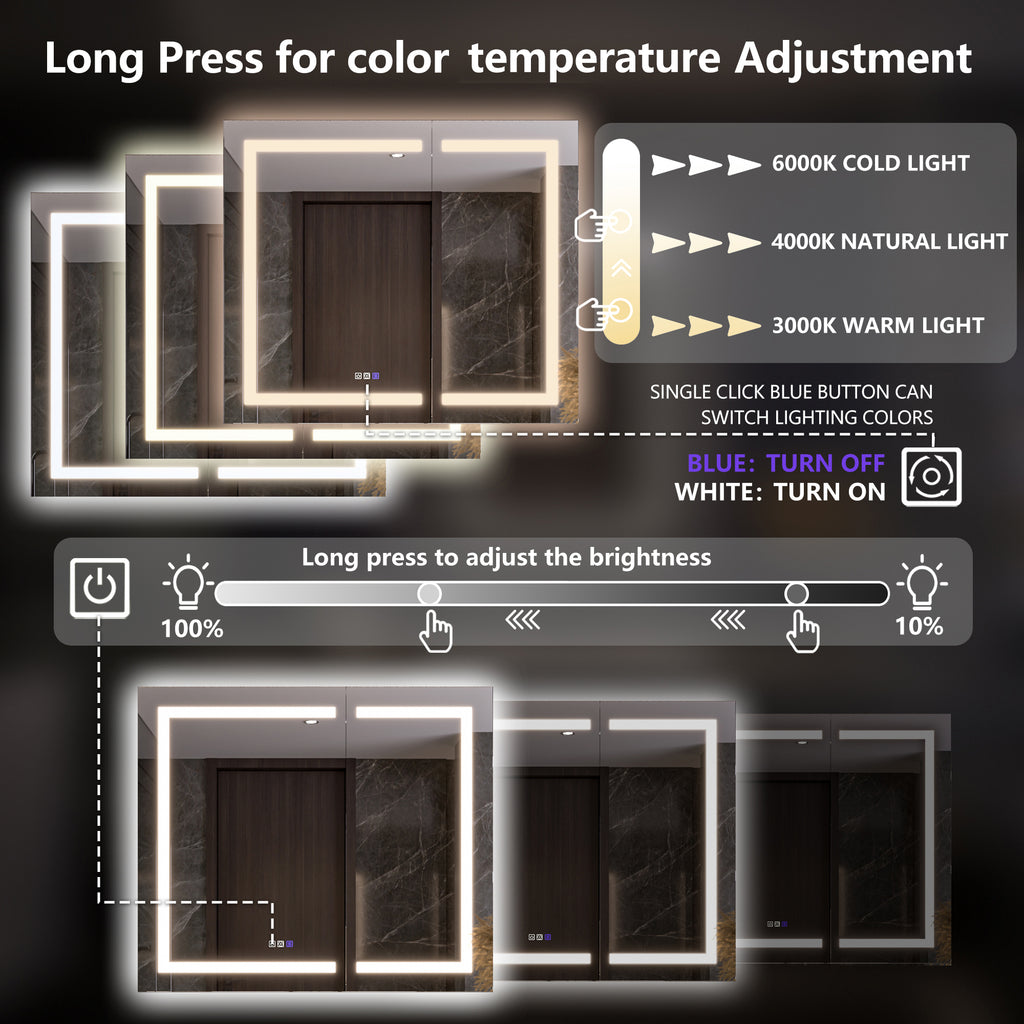 42x36 Lighted Medicine Cabinet with Mirror