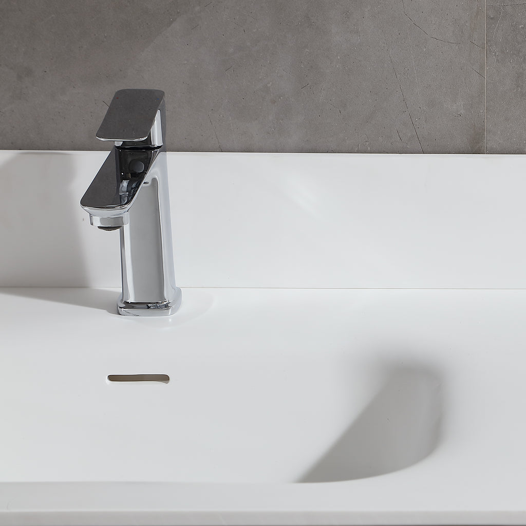 Mid-Century Modern Floating Bathroom Vanity with Sink