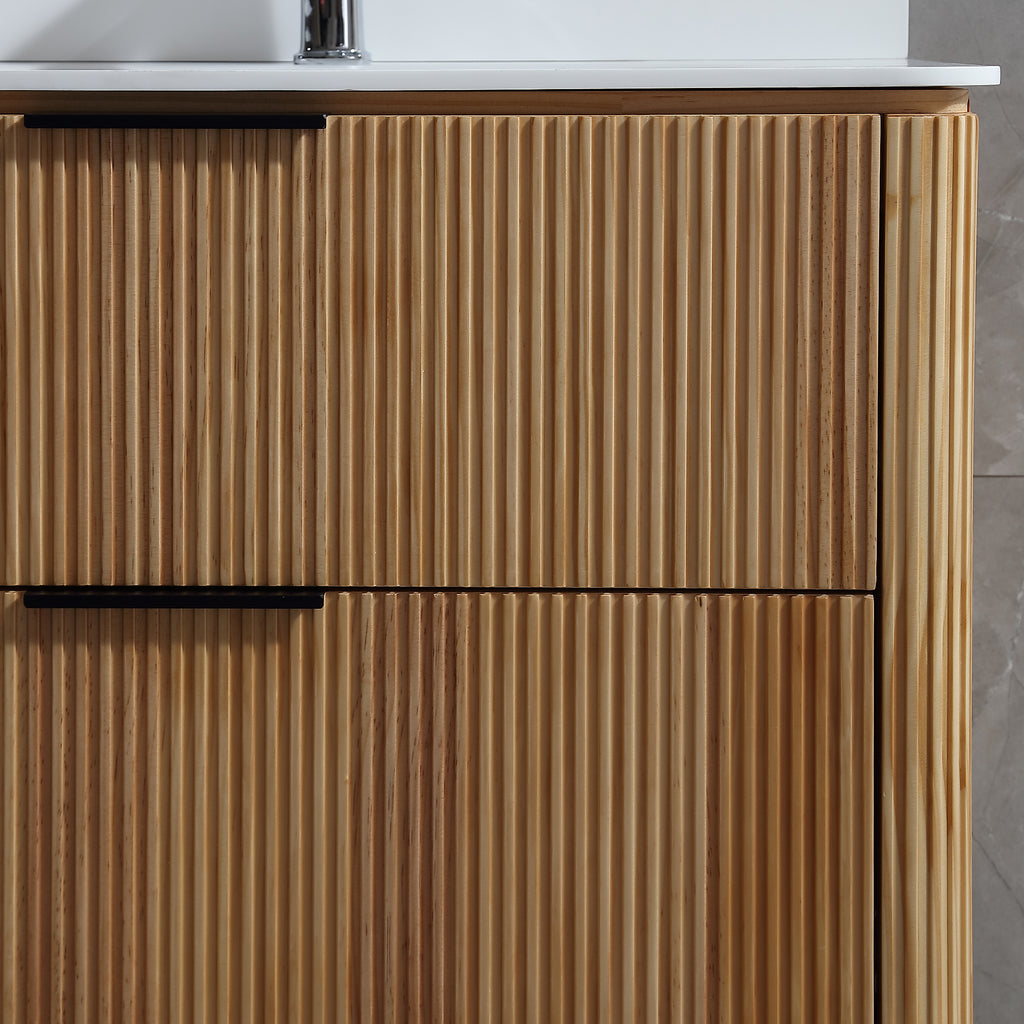Mid-Century Modern Floating Bathroom Vanity with Sink