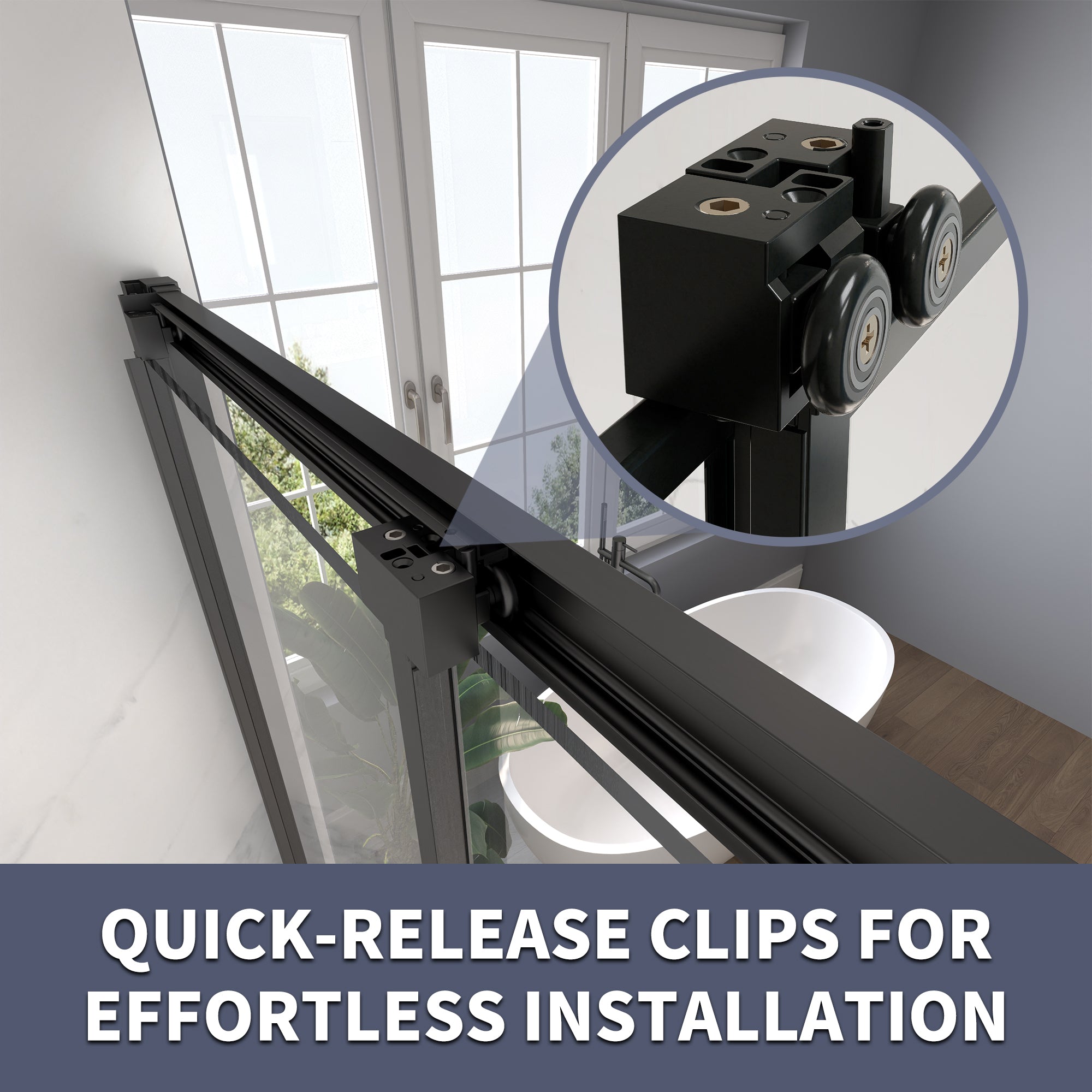 44-48"W x 70"H Trifold Sliding Shower Door