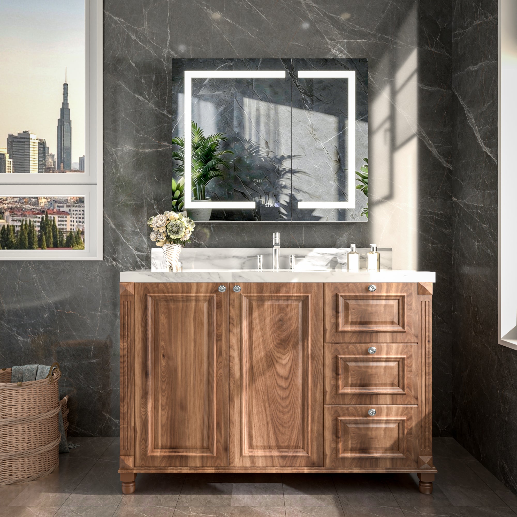 30x36 LED Medicine Mirror Cabinet with Mirror