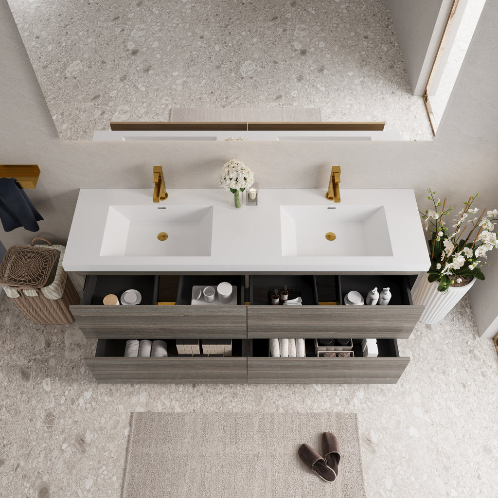 72 Inch Freestanding Vanity with Double Sinks