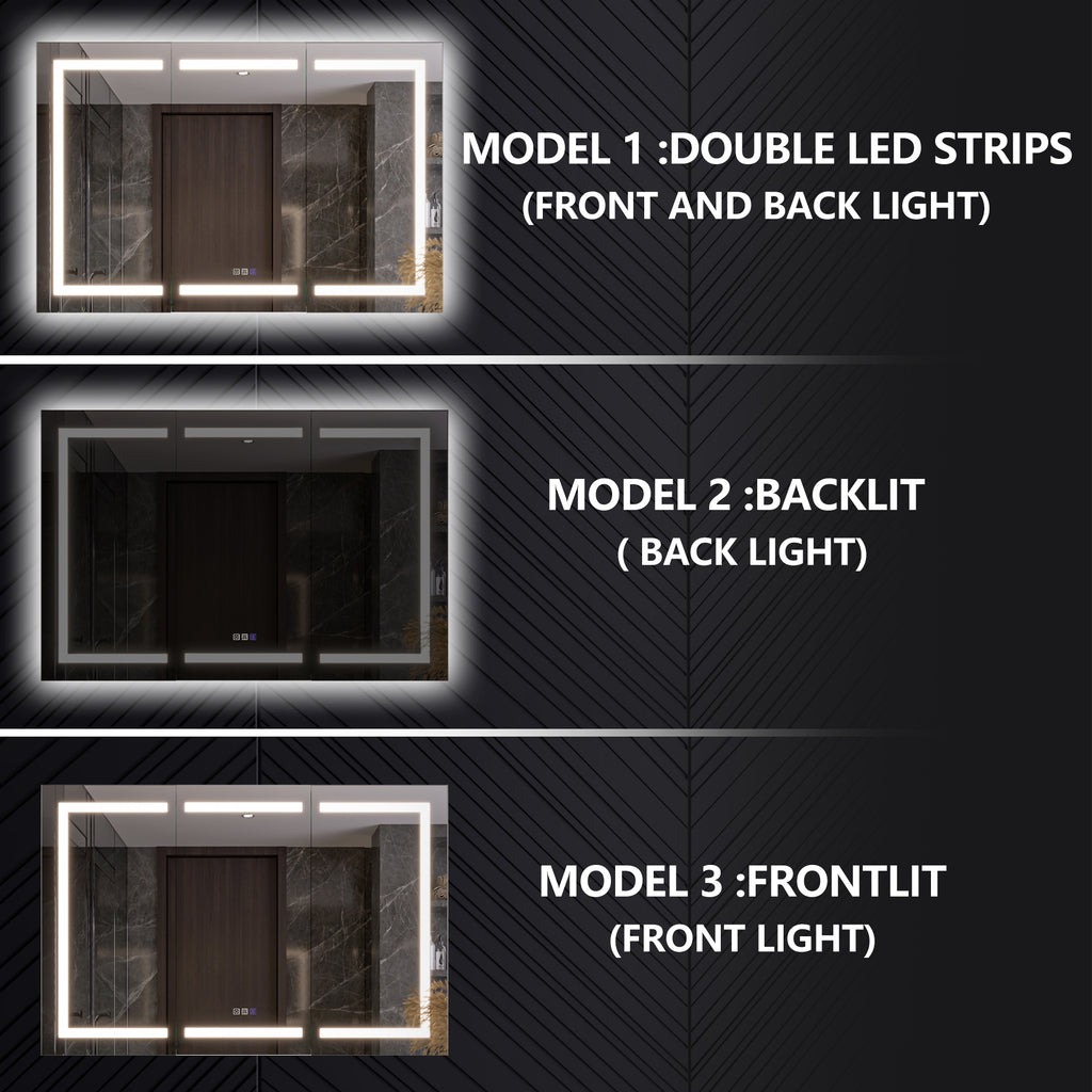 54x36 Lighted Medicine Cabinet with Mirror