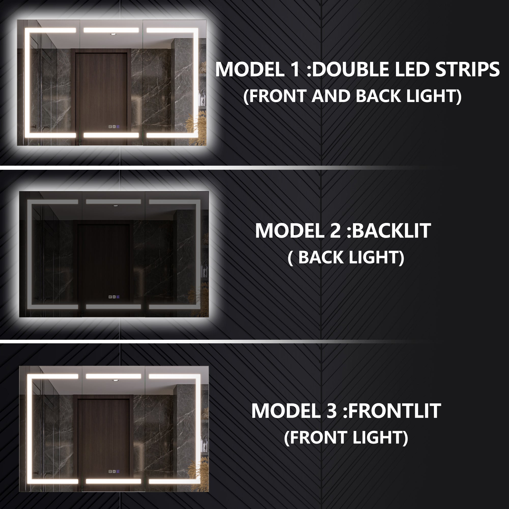 54x36 Lighted Medicine Cabinet with Mirror