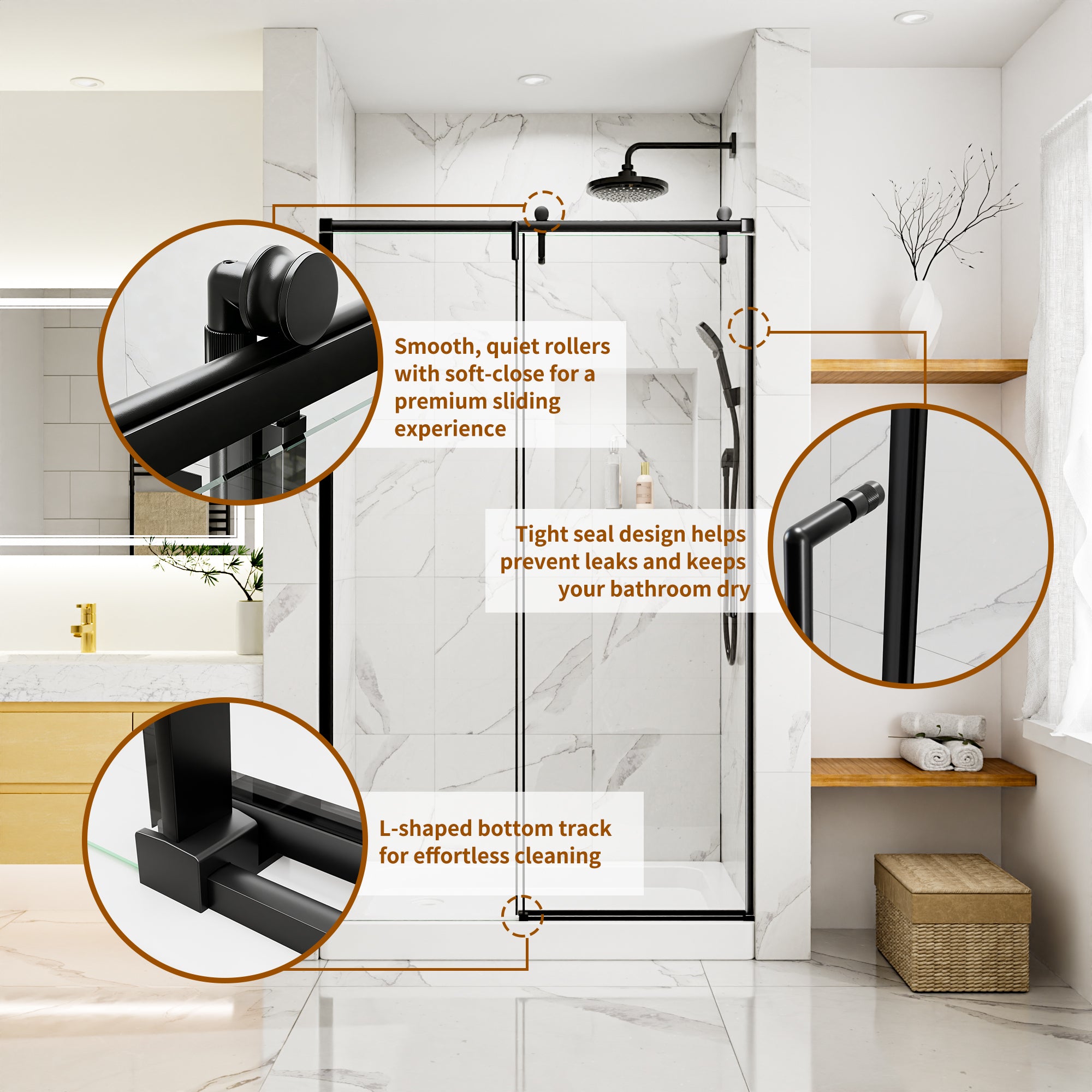 Semi-Frameless Sliding Shower Door