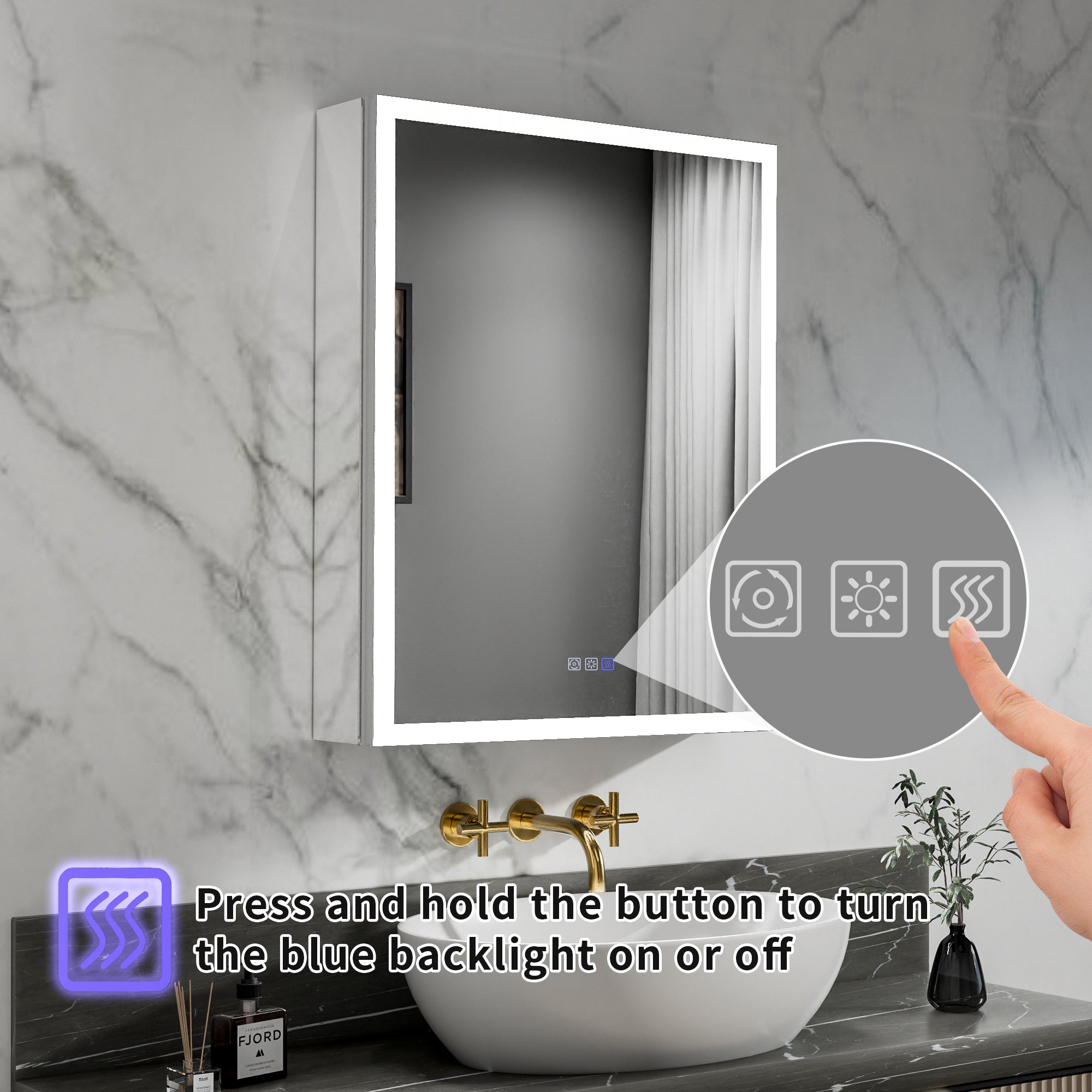 24x30 Medicine Cabinet with Lights Left Opening