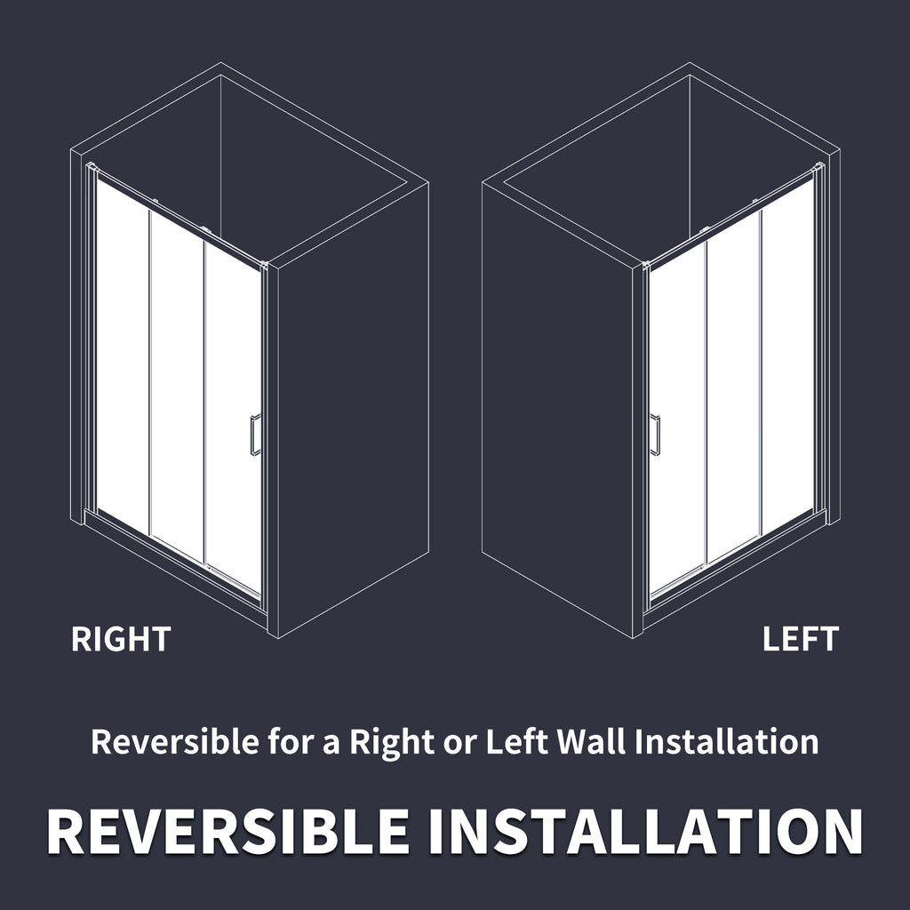 44-48"W x 70"H Trifold Sliding Shower Door