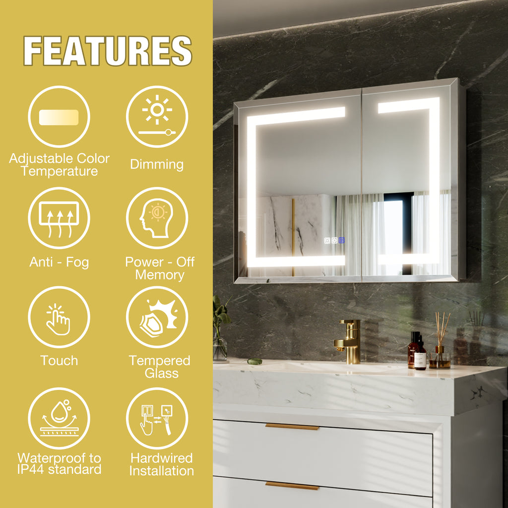 30"W x24"H Lighted Medicine Cabinet