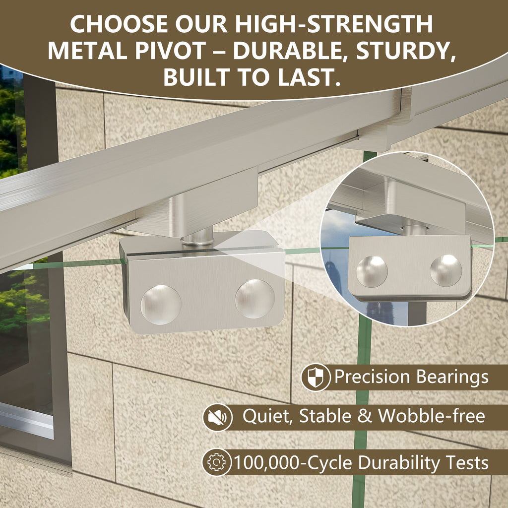 48"Wx35”Dx71“H Brushed Nickel Semi-Frameless Shower Enclosure,1/4" Tempered Glass